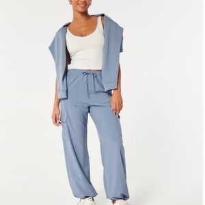 Hollister Gilly Hicks Blue Parachute Pants -Small